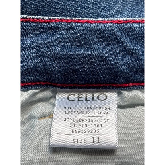 Cello High Rise Skinny Denim Jeans Juniors Size 11 Blue Hemmed - Picture 8 of 9